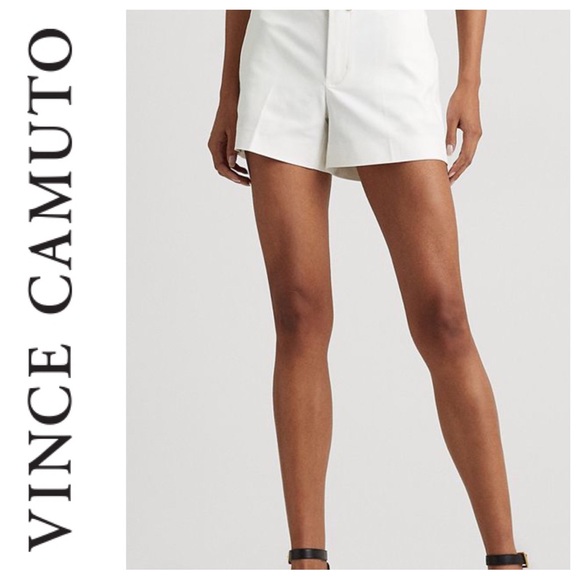 VINCE CAMUTO WHITE COTTON FLAT FRONT SHORTS SIZE 8 NWT - Picture 1 of 9